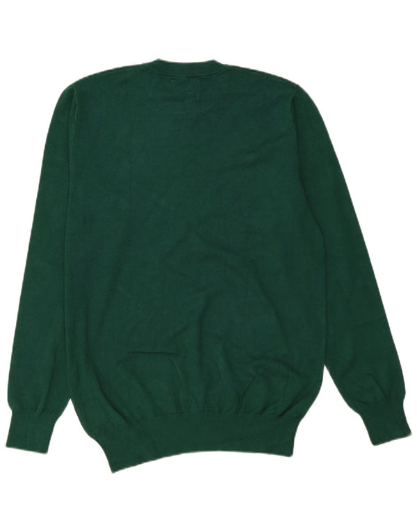 Pulover vintage pentru bărbați cu gâtul turnat, mare, verde, viscoză