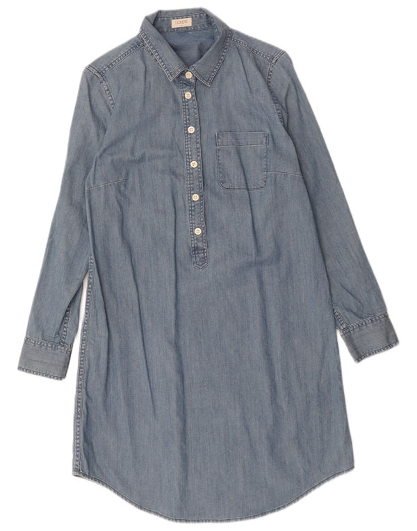 Rochie din denim cu mânecă lungă pentru femei J. Crew UK 14 Medium Blue