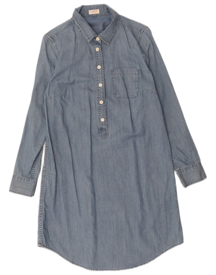 Rochie din denim cu mânecă lungă pentru femei J. Crew UK 14 Medium Blue