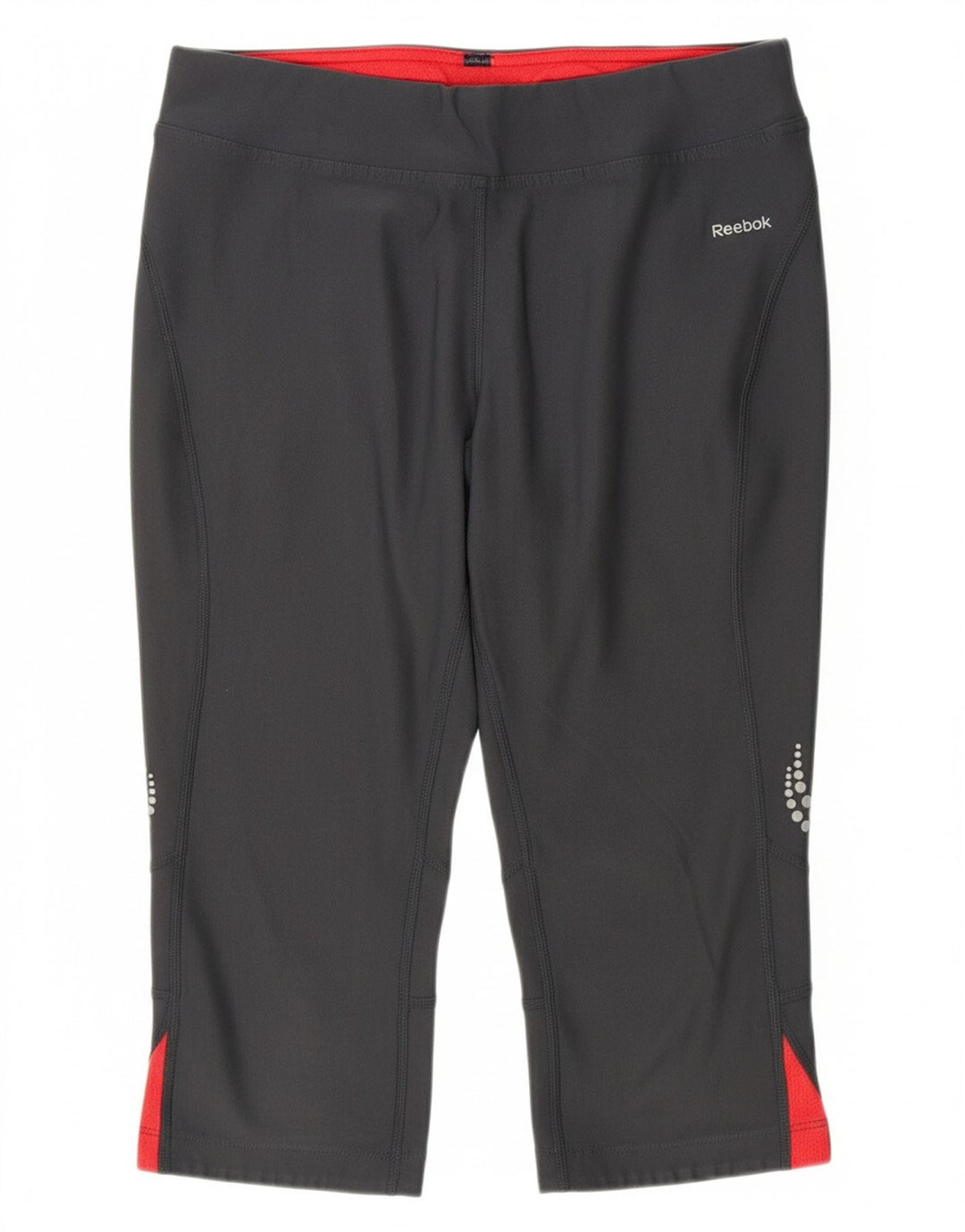 REEBOK Womens Capri Tracksuit Trousers UK 12 Medium  Grey Colourblock