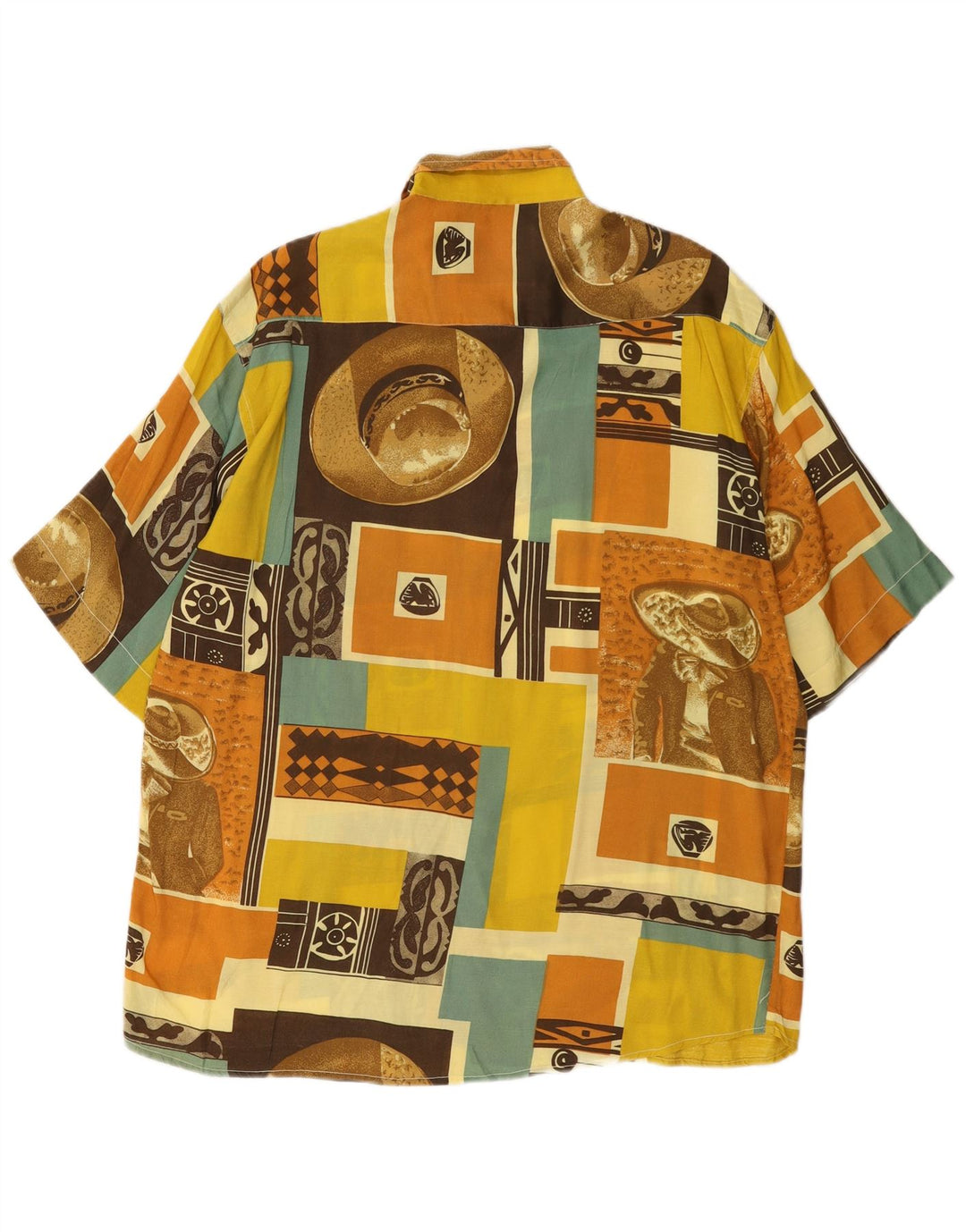 Cămașă cu mânecă scurtă pentru bărbați Cotton Club cu model abstract, mare, multicoloră