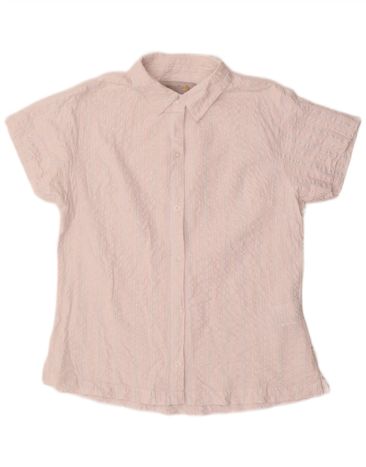 Cămașă Regatta cu mânecă scurtă pentru femei UK 14, bumbac mare cu dungi albe