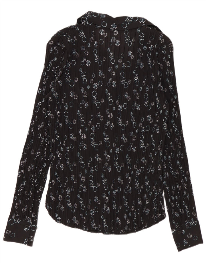 Bluză cămașă pentru femei Marks & Spencer UK 8, poliester geometric negru mic