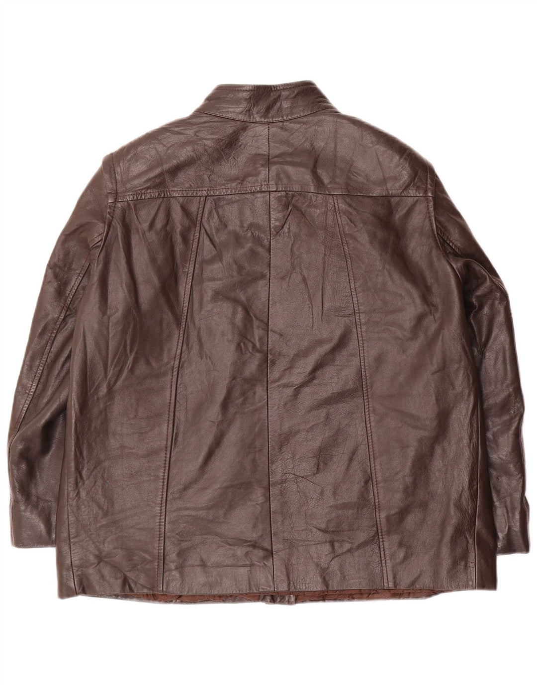 Jachetă de piele vintage pentru femei UK 18 XL din piele maro