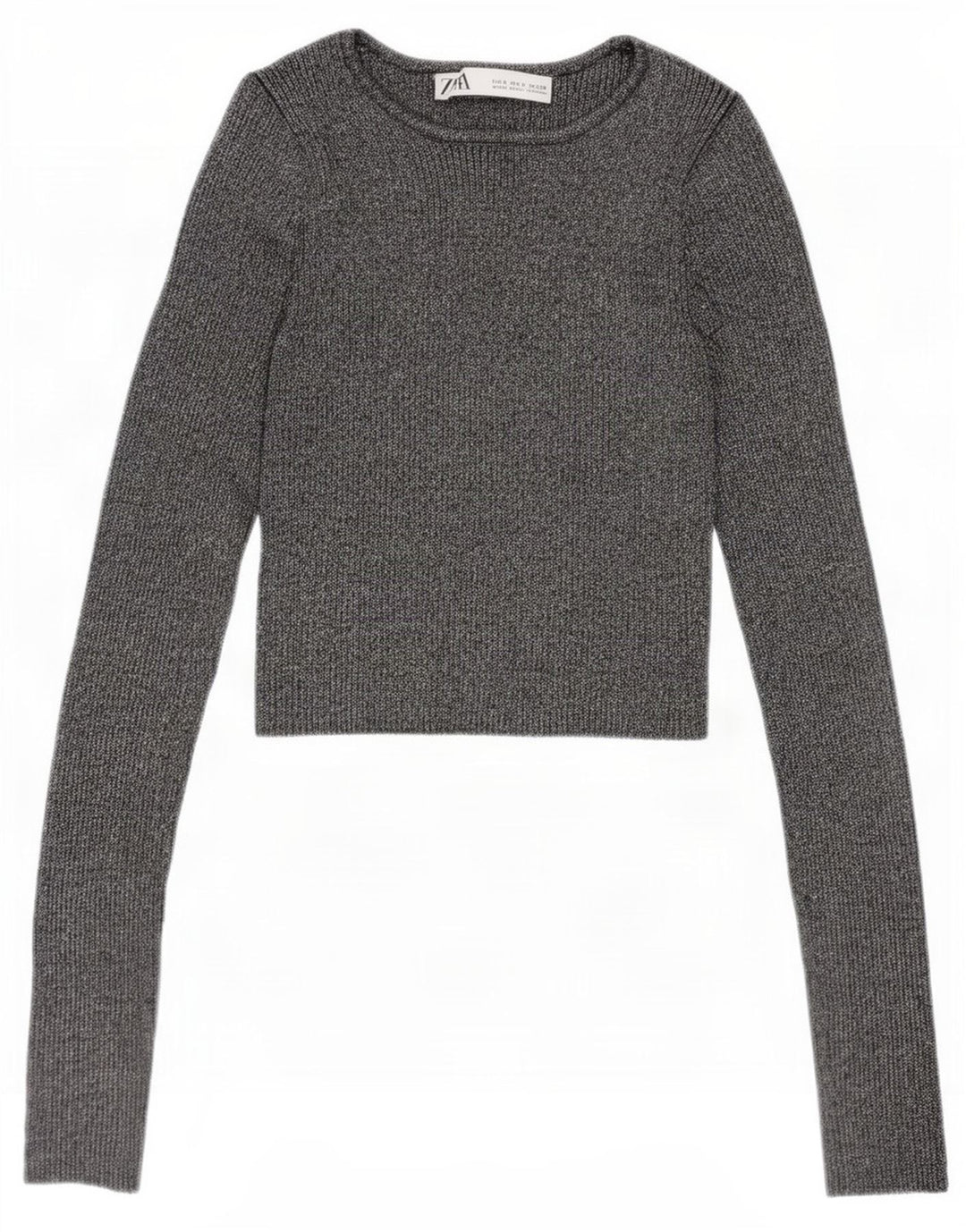 Bluză scurtă pentru femei Zara UK 8 Small Silver Flecked Viscose
