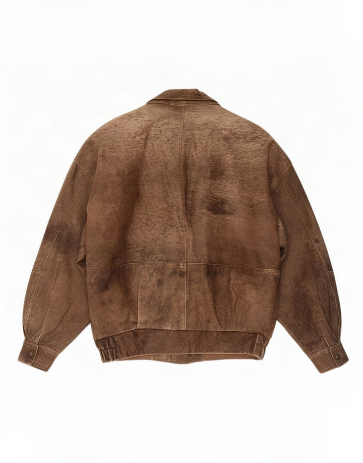 Jachetă de piele vintage pentru bărbați UK 42 XL maro