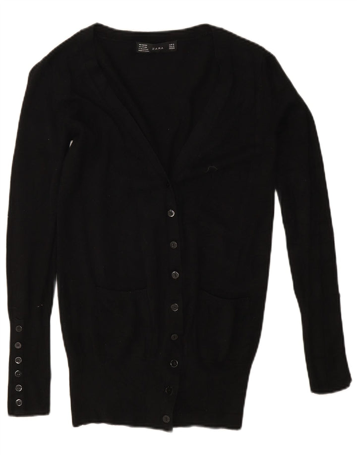 Pulover cardigan pentru femei Zara UK 10 mic, negru, raion