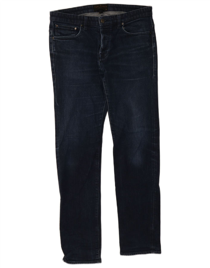Blugi Ted Baker Regular Slim pentru bărbați W34 L32 Albastru