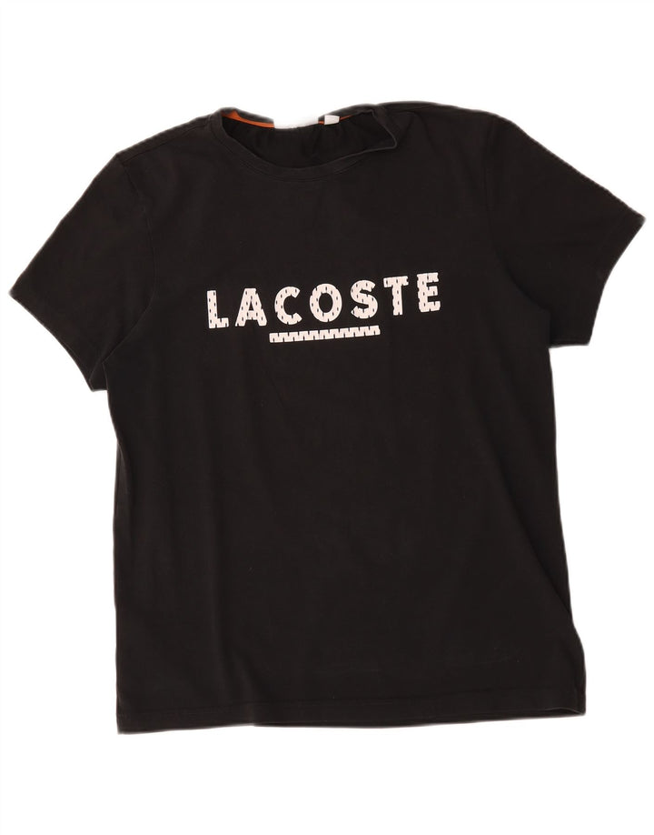Tricou grafic pentru bărbați Lacoste Top Marimea 3 Bumbac negru mic