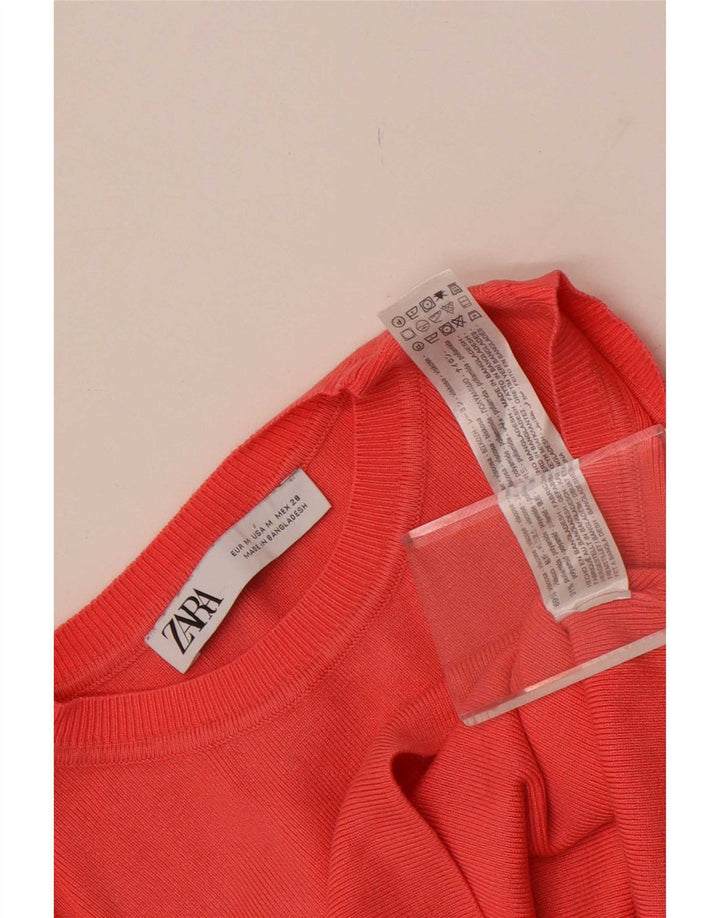 Vestă Crop Top Femei Zara UK 12 Medium Red Viscose