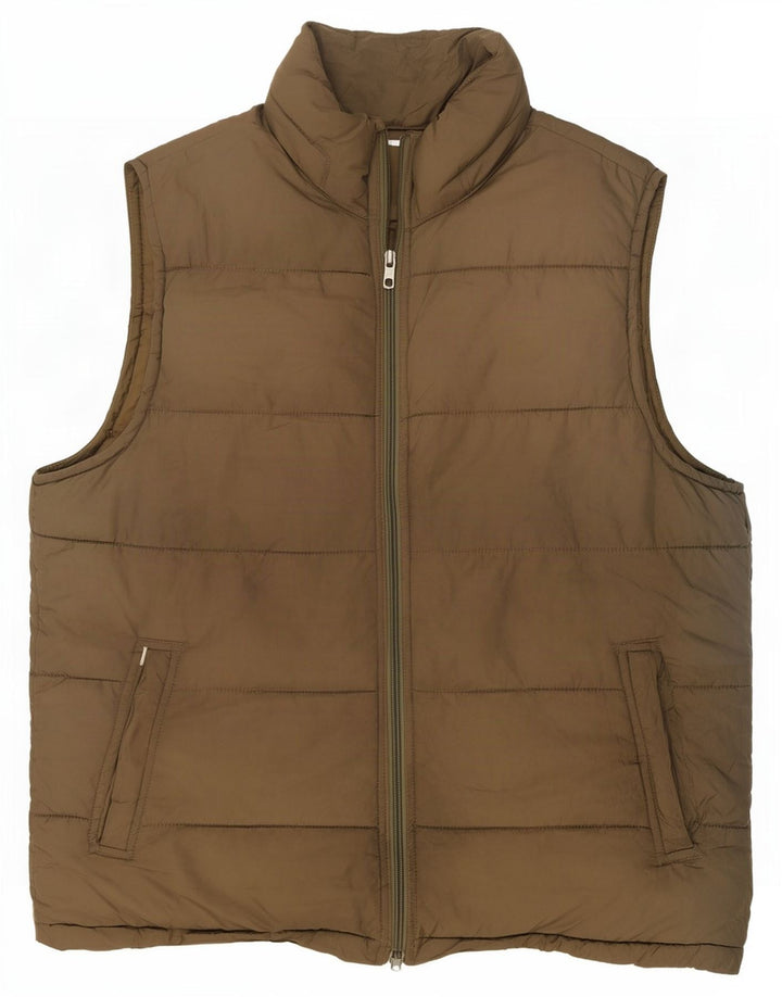 Gap Bărbați Căptușit Gilet UK 38 Medium Kaki Poliester