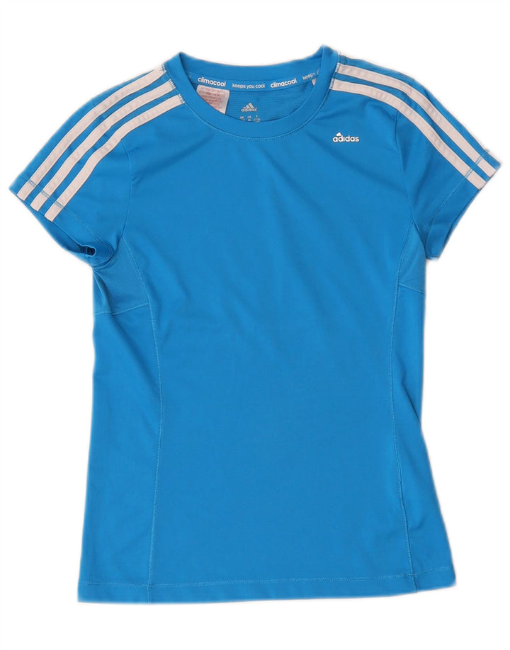 Tricou Adidas Climacool pentru baieti Top 11-12 ani poliester albastru