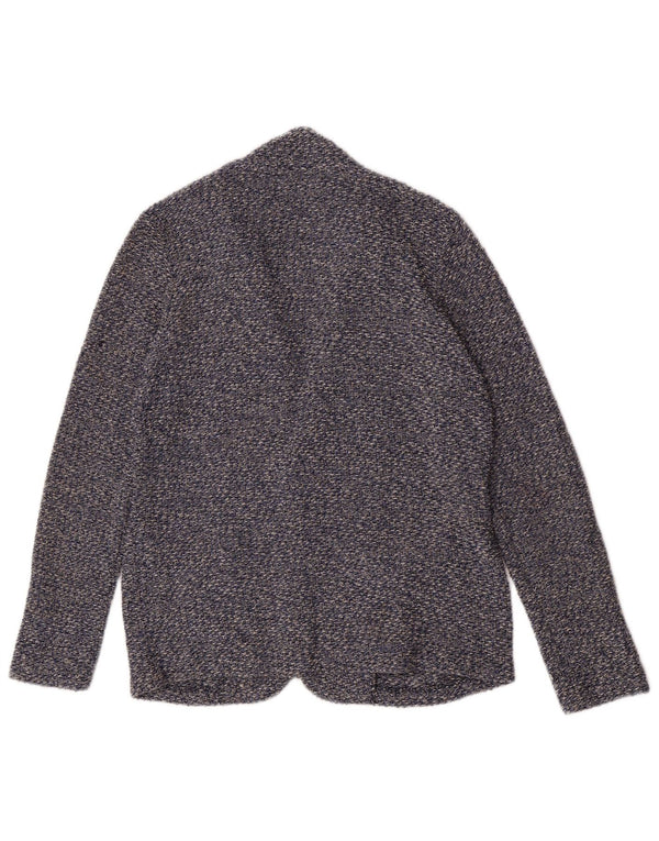 Blazer tricot cu 2 nasturi Zara băieți 13-14 ani, bumbac cu pete albastre