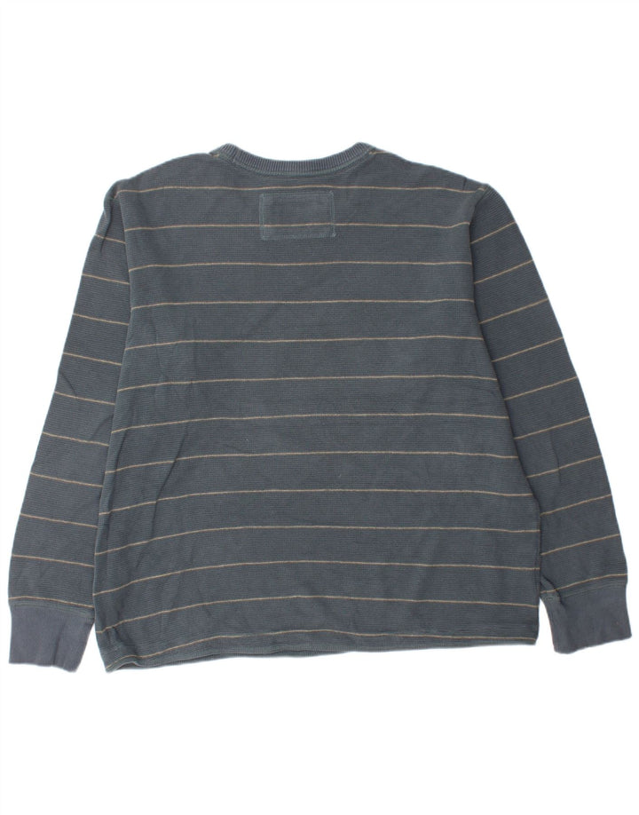 EDDIE BAUER Top pentru bărbați cu mânecă lungă XL, bumbac cu dungi albastre