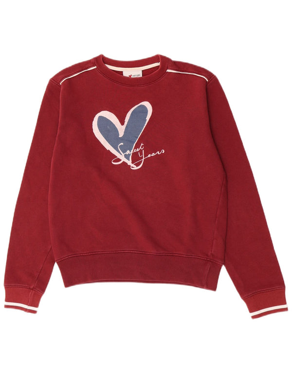 Pulover supradimensionat cu grafic pentru femei Sweet Years UK 10 Mic Burgundy