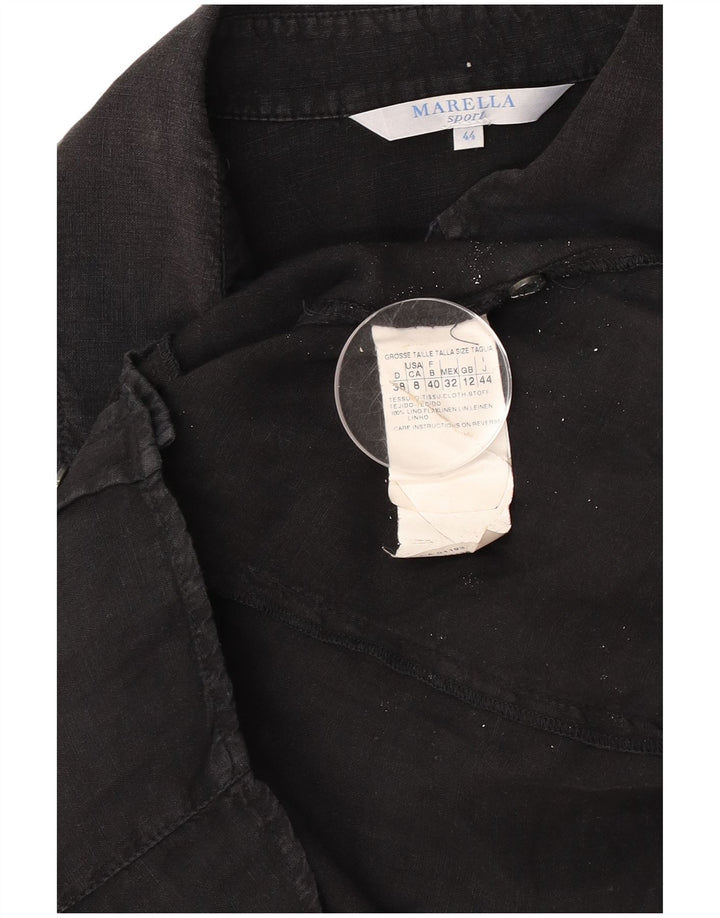 Cămașă Marella pentru femei UK 12 Medium Black Linen
