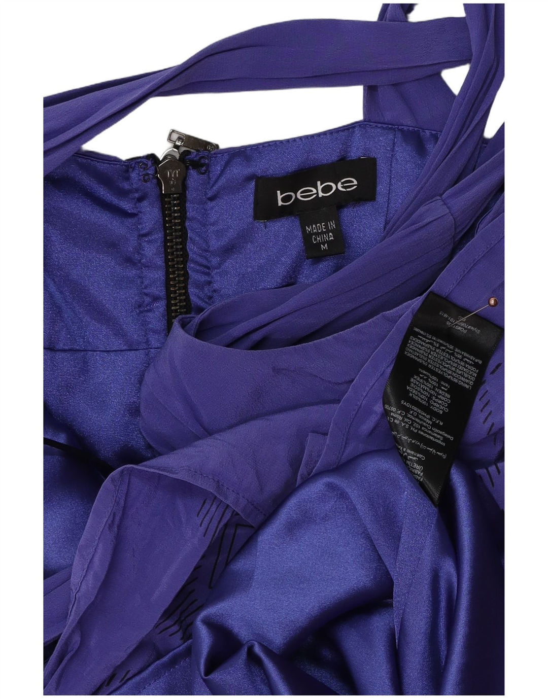 Vintage pentru femei Halter Top UK 12 Medium Purple Geometric Poliester