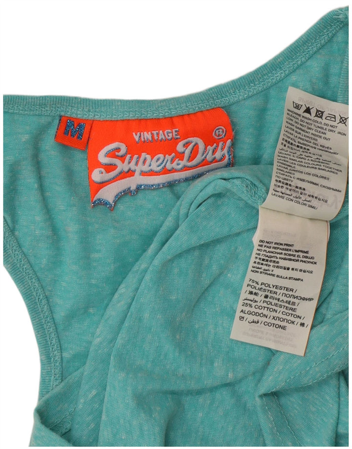 Top cu vestă grafică Superdry pentru femei UK 14 Poliester cu pături turcoaz mediu