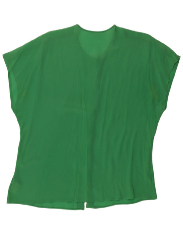 Bluză de cămașă Vintage pentru femei See Through Loose Fit UK 14 Medium Green