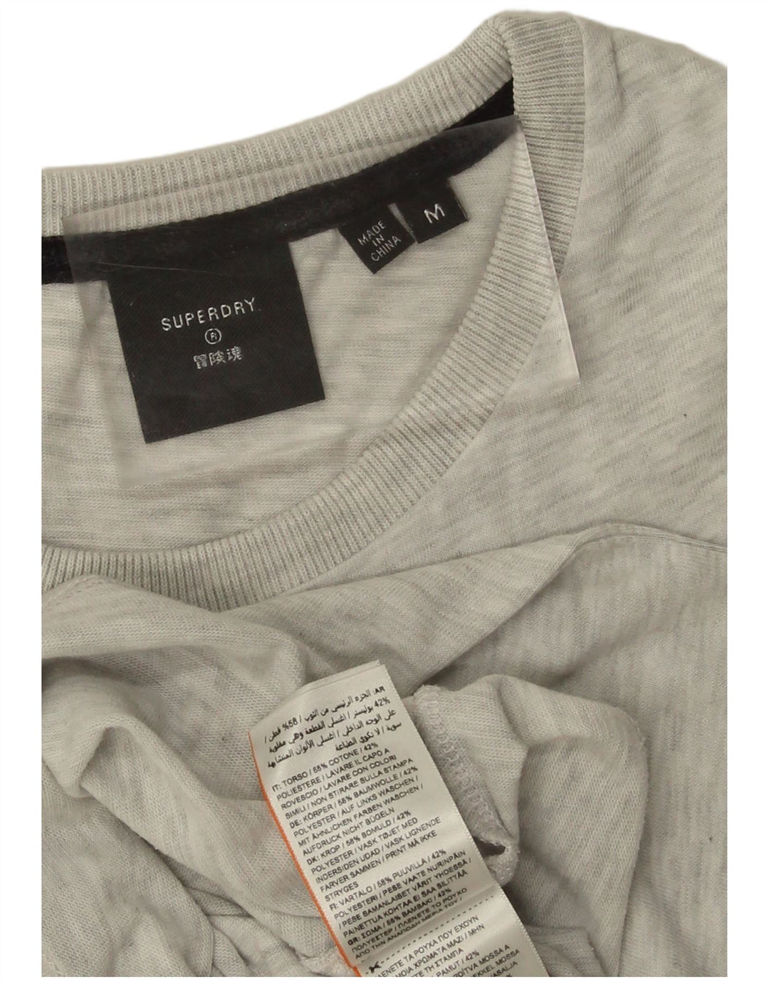 Tricou grafic pentru bărbați SUPERDRY Top din bumbac cu pete gri mediu