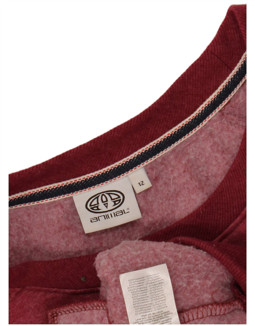 ANIMAL Pulover cu grafic pentru femei UK 12 Poliester Burgundy mediu