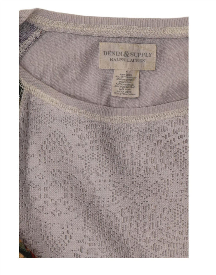 RALPH LAUREN Womens Oversized Blouse Top UK 10 Small Multicoloured