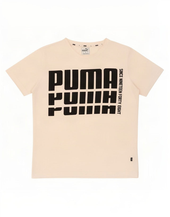 Tricou cu grafic Puma pentru bărbați Top, mediu, alb, bumbac