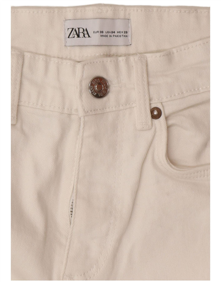 Blugi Zara Femei Bootcut EU 36 XS W26 L27 Alb