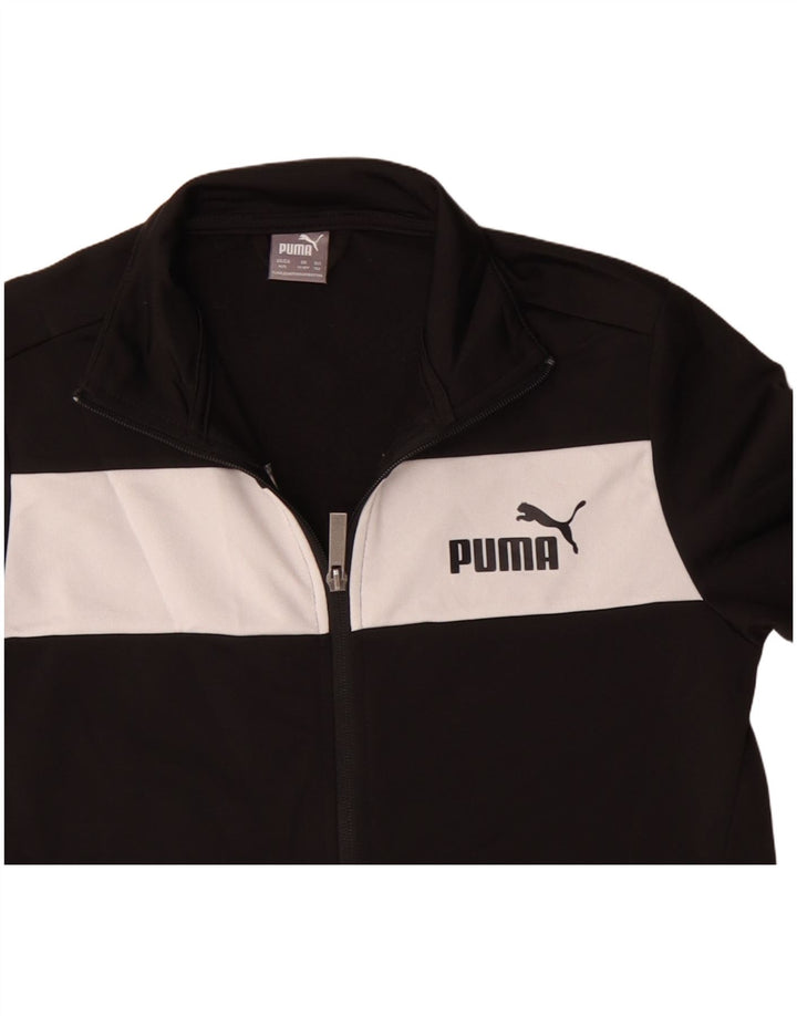 Jachetă de trening cu grafică Puma pentru băieți 11-12 ani, negru, color block
