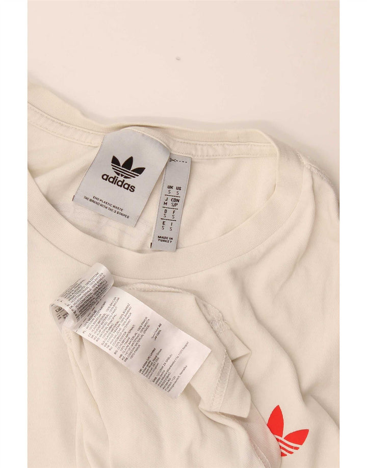 Tricou grafic pentru bărbați Adidas Top mic, alb, bumbac