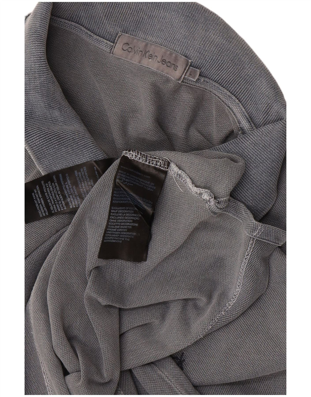 CALVIN KLEIN JEANS Tricou polo pentru bărbați, bumbac gri mare