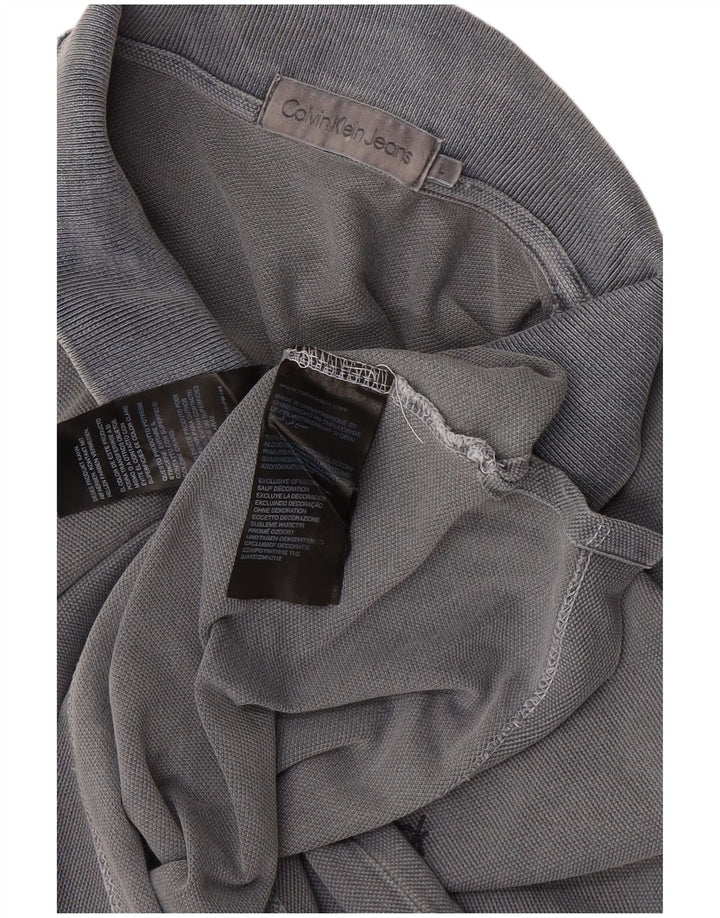 CALVIN KLEIN JEANS Tricou polo pentru bărbați, bumbac gri mare