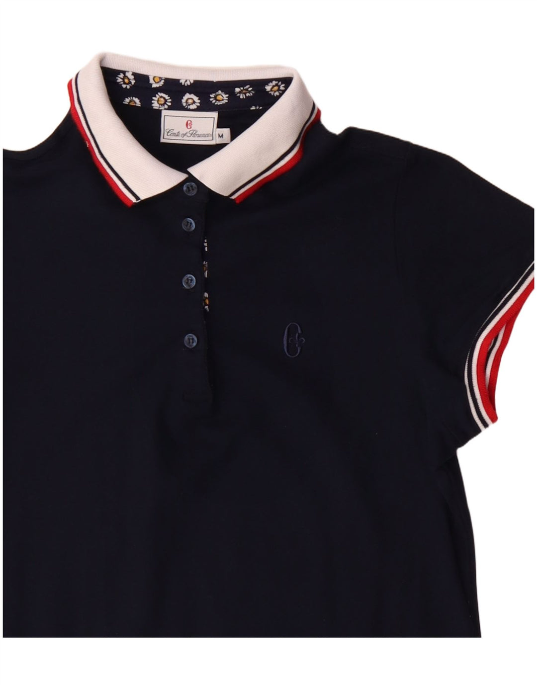 Tricou polo pentru femei Conte of Florence UK 12 mediu din bumbac bleumarin