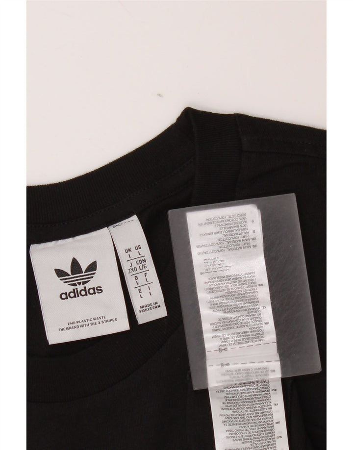 Tricou grafic Adidas pentru bărbați Top mare din bumbac negru