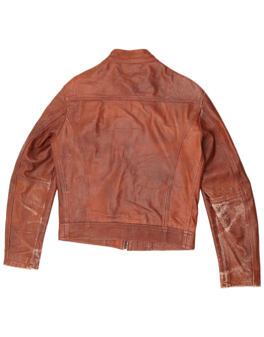 Jachetă din piele vintage pentru femei IT 48 XL din piele maro