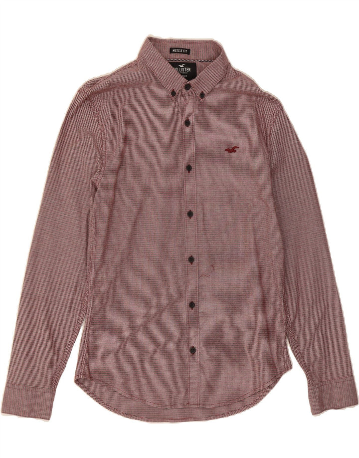 HOLLISTER Mens Muscle Shirt Small Red Houndstooth Cotton Vintage Hollister and Second-Hand Hollister from Messina Hembry 