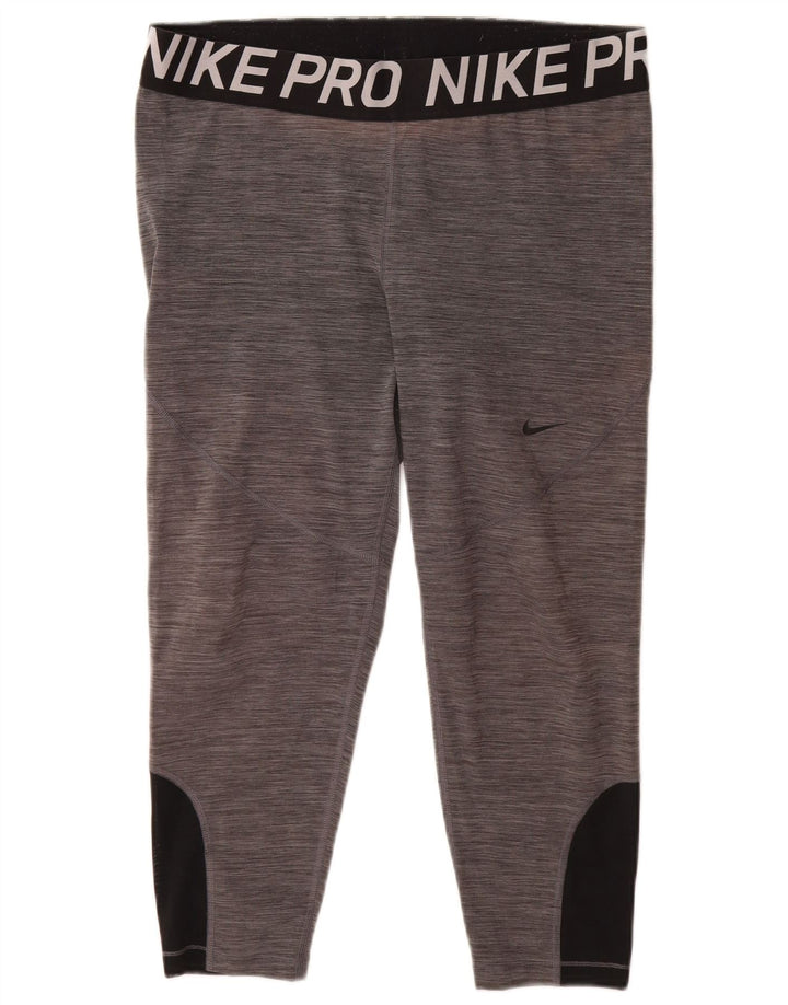 Leggings NIKE Dri Fit Graphic Capri pentru femei UK 20 2XL Gri Colorblock