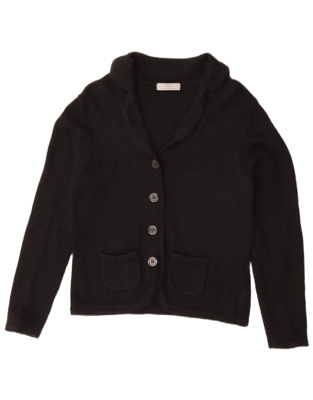 Pulover cardigan pentru femei Marks & Spencer UK 12 bumbac mediu negru
