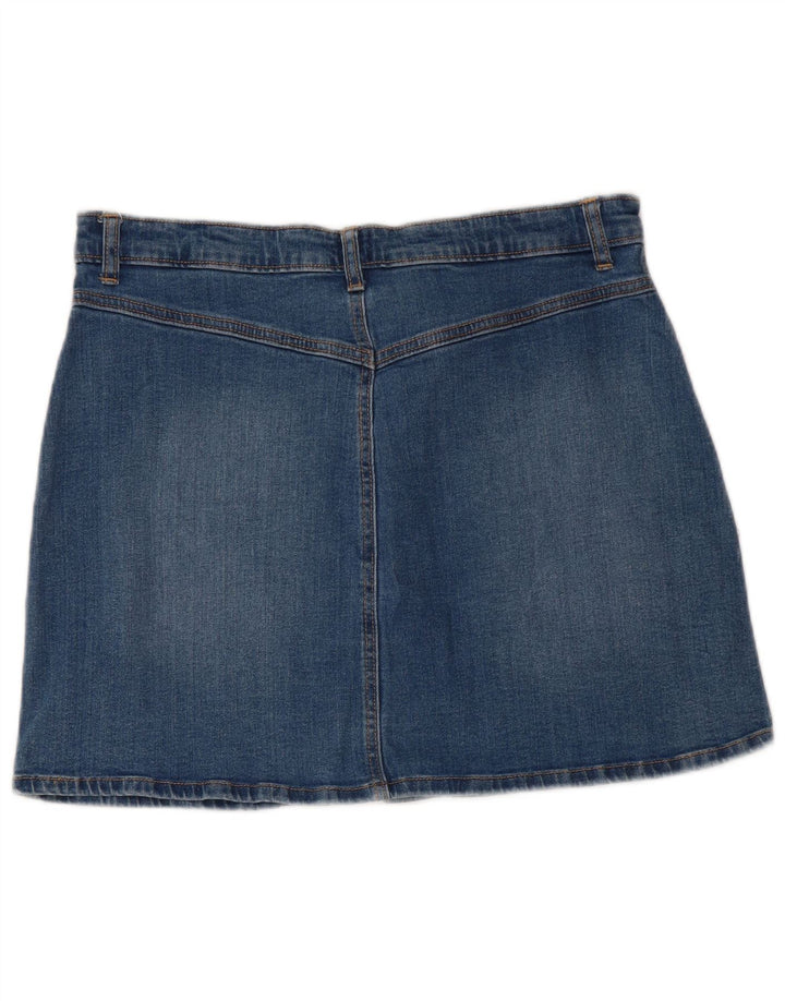 Fusta mini denim pentru femei Gap UK 16 mare W34 bumbac albastru