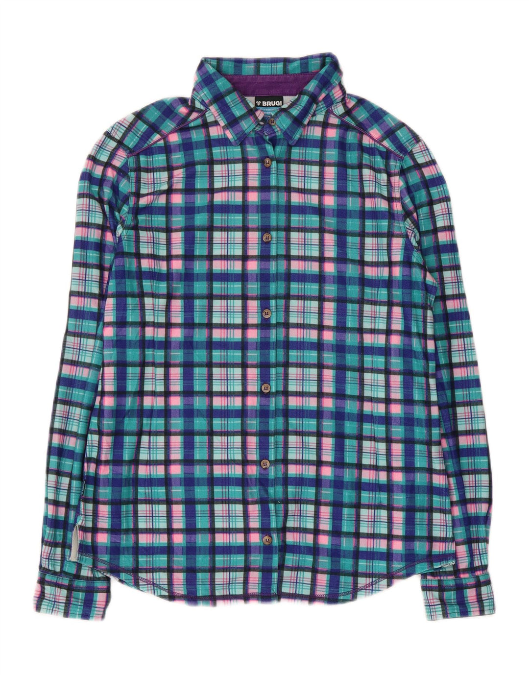 Cămașă de flanel pentru femei BRUGI UK 14, mare, cu carouri albastre