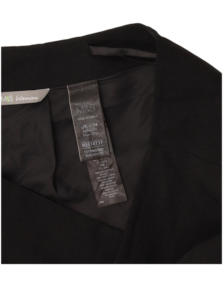 Fusta creion pentru femei Marks & Spencer UK 14 Large W32 Poliester negru