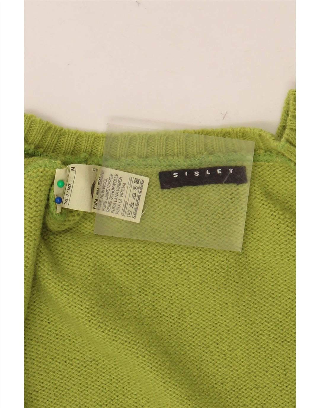 SISLEY Femei Vest Tank Top UK 14 Medium Green Wool