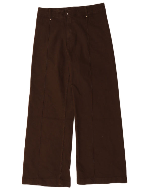 Pantaloni casual pentru femei cu talie înaltă Zara EU 42 L32 L29 Maro