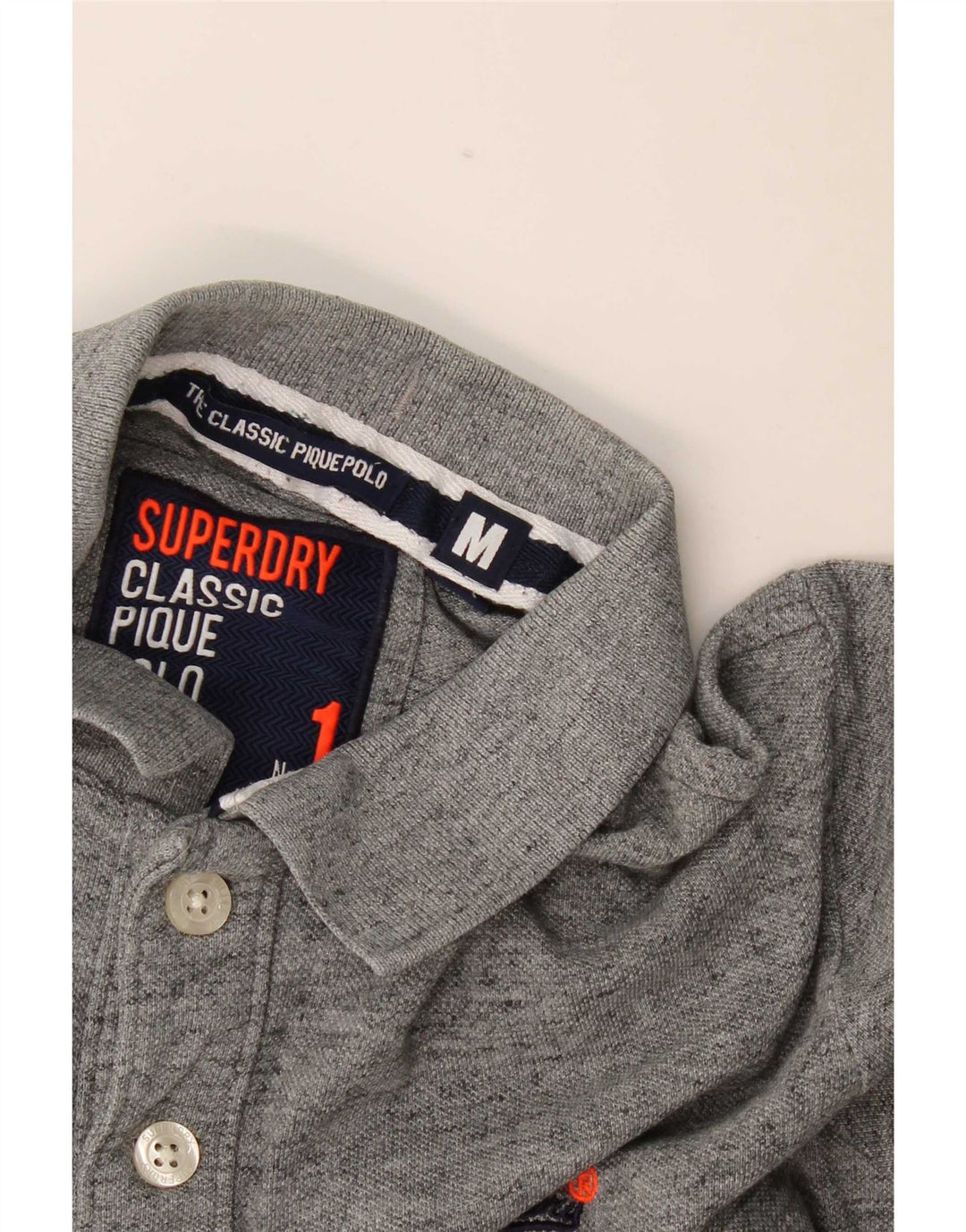 Cămașă polo Superdry pentru bărbați, gri mediu pete