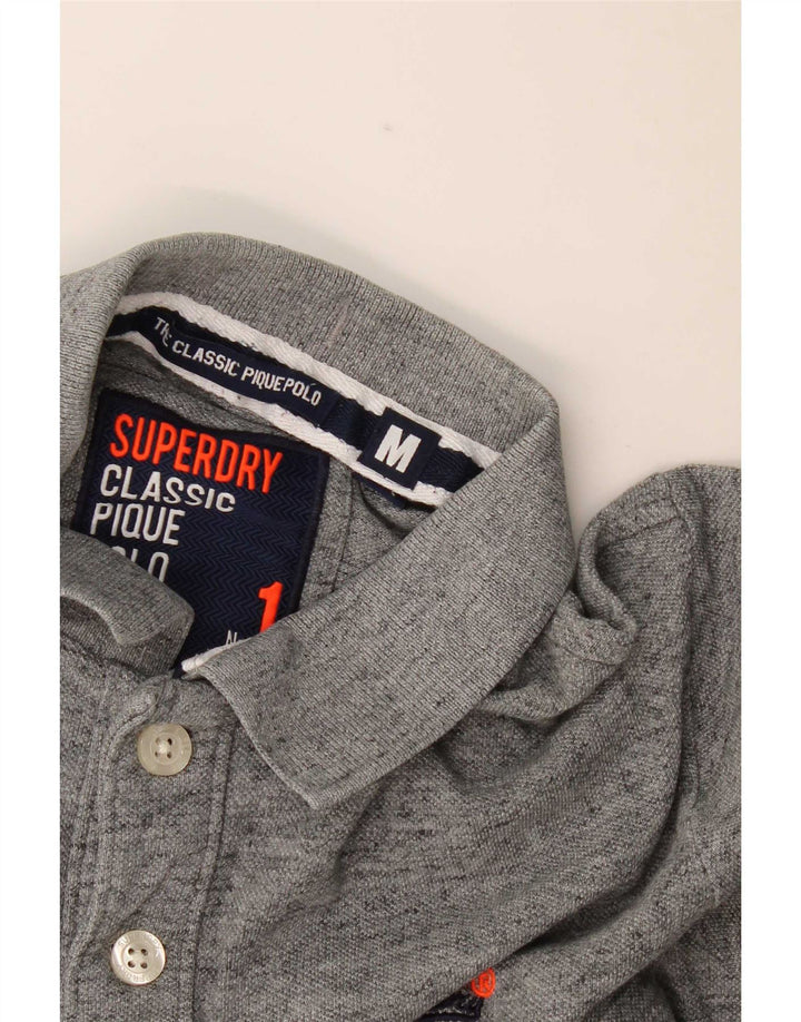 Cămașă polo Superdry pentru bărbați, gri mediu pete