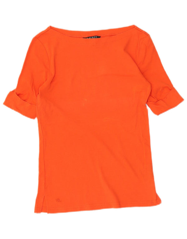 RALPH LAUREN Tricou pentru femei Top UK 10 Small Orange Bumbac