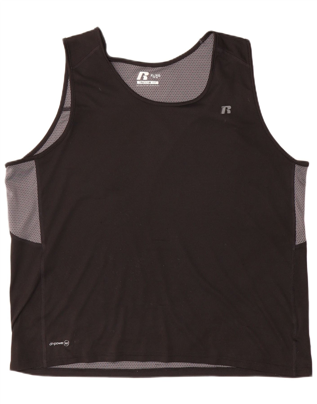 RUSSELL ATHLETIC Vest Vest Top pentru bărbați Marea Britanie 46/48 XL Negru Poliester bloc de culoare