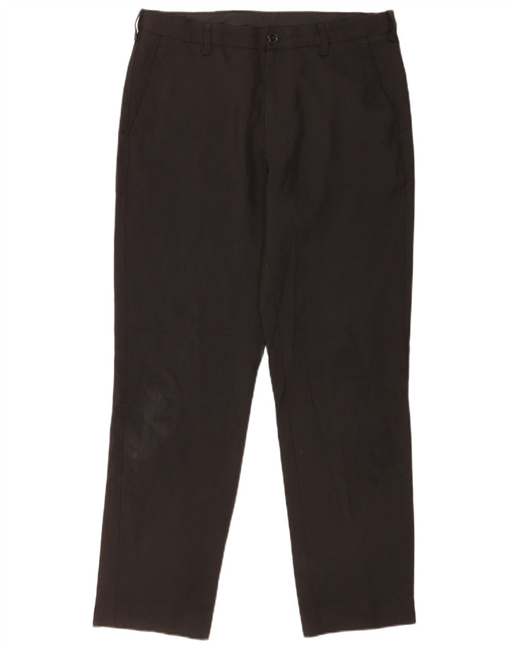 Pantaloni chino pentru bărbați Marks & Spencer, cu ajustare normală, L32 L31, poliester negru