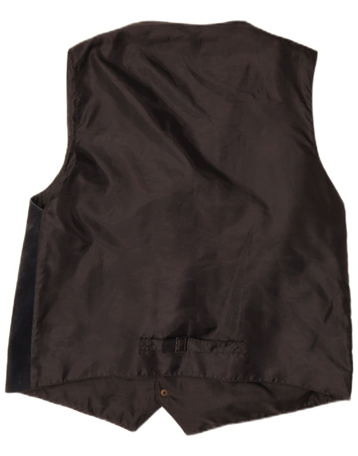 Vestă vintage pentru bărbați din piele intoarsa, albastru bleumarin mediu