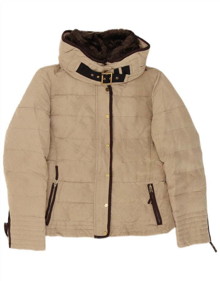Jachetă căptușită pentru femei Zara UK 18 XL poliester bej